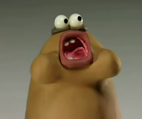 a clay fella chewing gif